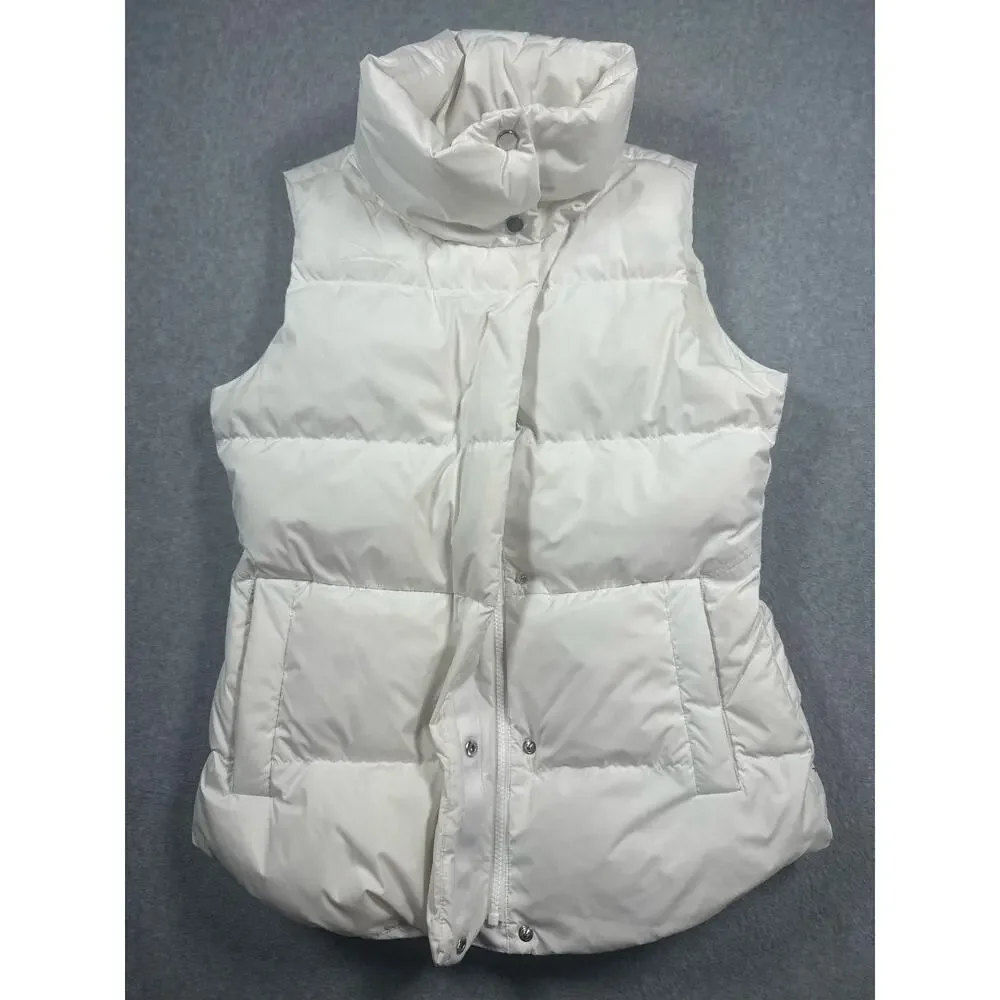 Athleta Downtown Puffer Vest Women's Size SP White Down Quilted Zip Up Casual - Picture 5 of 9